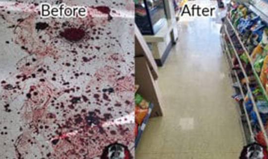 Before & After of Blood Clean Up for Crime Scene Cleaners in Fresno, California