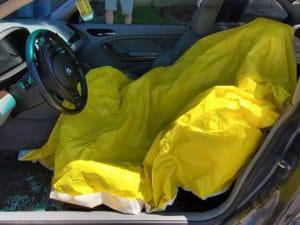 Body Bag Covering Body in Car Before Crime Scene Clean Up in Sonoma County, CA