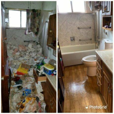 Hoarder cleanup before and after in Sacramento home