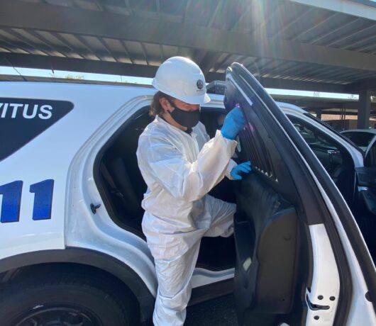 Crime Scene Cleaners in San Francisco, CA, exiting the work vehicle