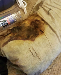 Unattended Death in San Jose, CA left stain on pillow