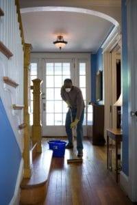 Crime Scene Cleaners, Blood Cleanup, Unattended Death Cleanup Turlock CA man cleaning hallway