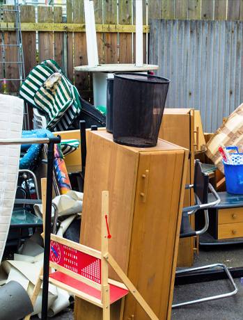 Many things/Trash outside of home before Hoarder Clean Up in Santa Rosa, CA