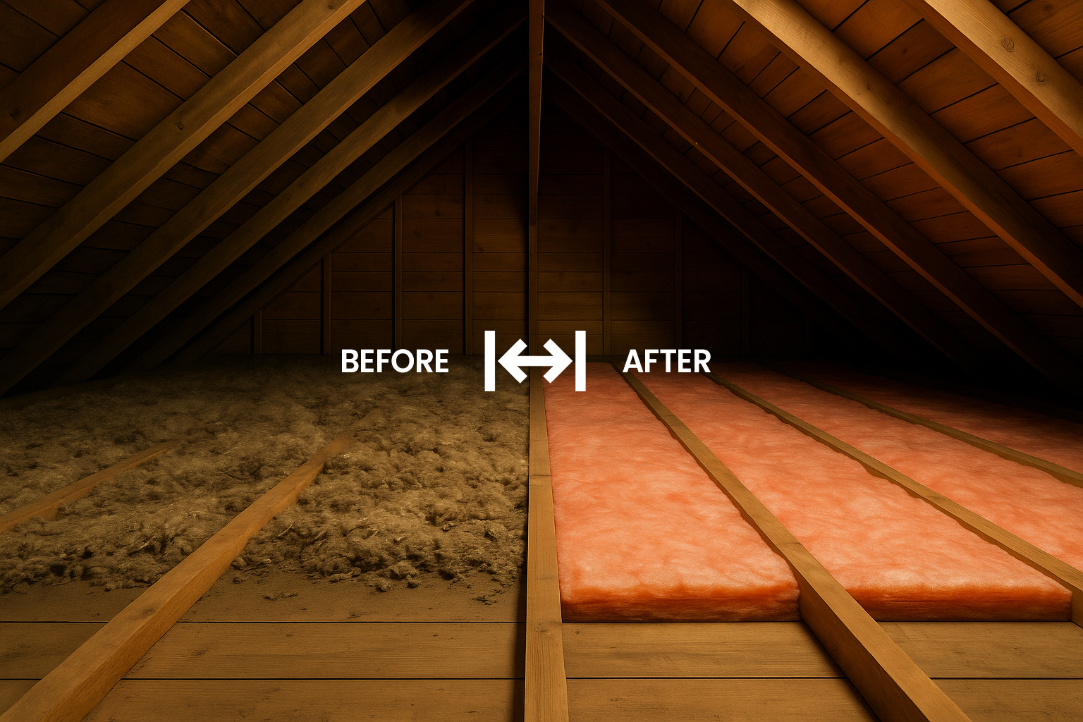Before and After Attic Insulation Removal, Rodent Droppings Remediation in Central, CA Home
